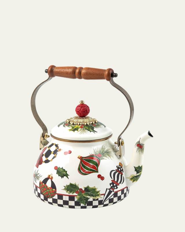 Deck The Halls Tea Kettle, 2 Qt